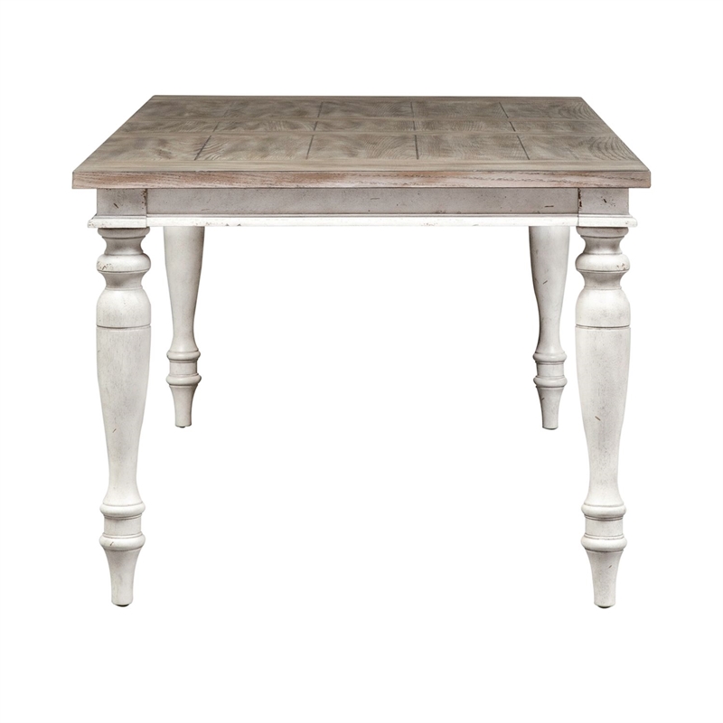 Pemberly Row 6 Piece Rectangular Dining Set with Bench in Antique Linen