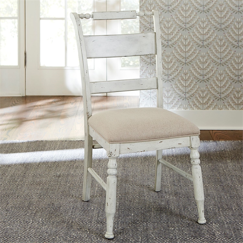 Pemberly Row 6 Piece Rectangular Dining Set with Bench in Antique Linen