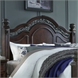 Pemberly Row King Poster Headboard with Scrolled Metal Accents in Cognac