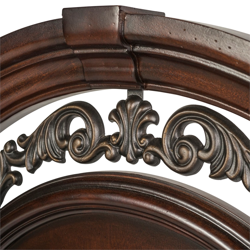 Pemberly Row King Poster Headboard with Scrolled Metal Accents in Cognac