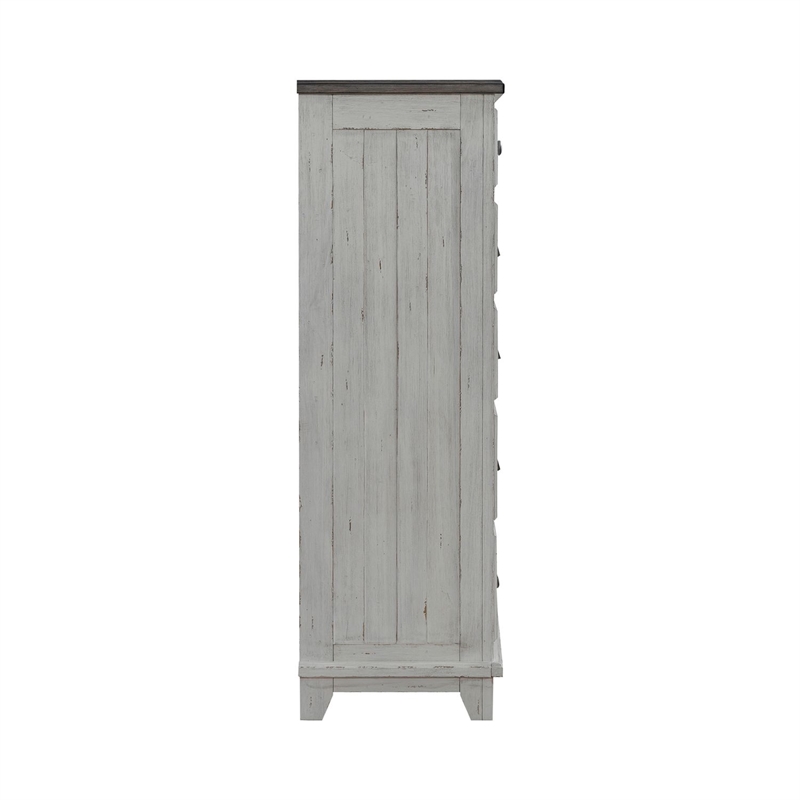 Pemberly Row Queen Panel Bed with Dresser Mirror and Chest in White