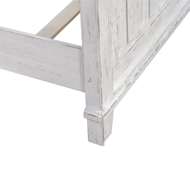 Pemberly Row Queen Panel Bed with Dresser Mirror and Chest in White