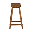 Pemberly Row 24 Inch Sawhorse Counter Stool with Contoured Seat in Tobacco