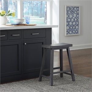 Pemberly Row 24 Inch Sawhorse Counter Stool with Contoured Seat in Slate