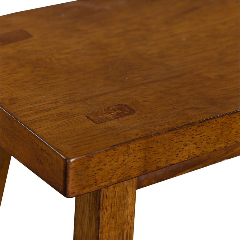 Pemberly Row 30 Inch Sawhorse Bar Stool with Contoured Seat in Tobacco