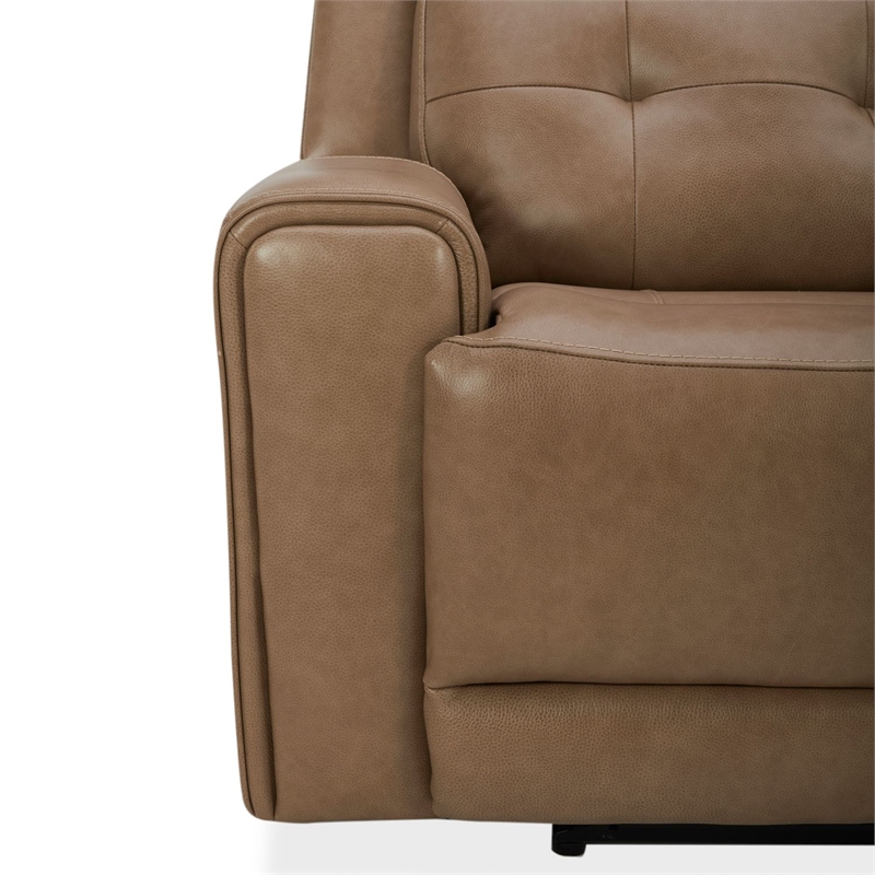 Pemberly Row Power Reclining Sofa Loveseat and Recliner Set in York Sand