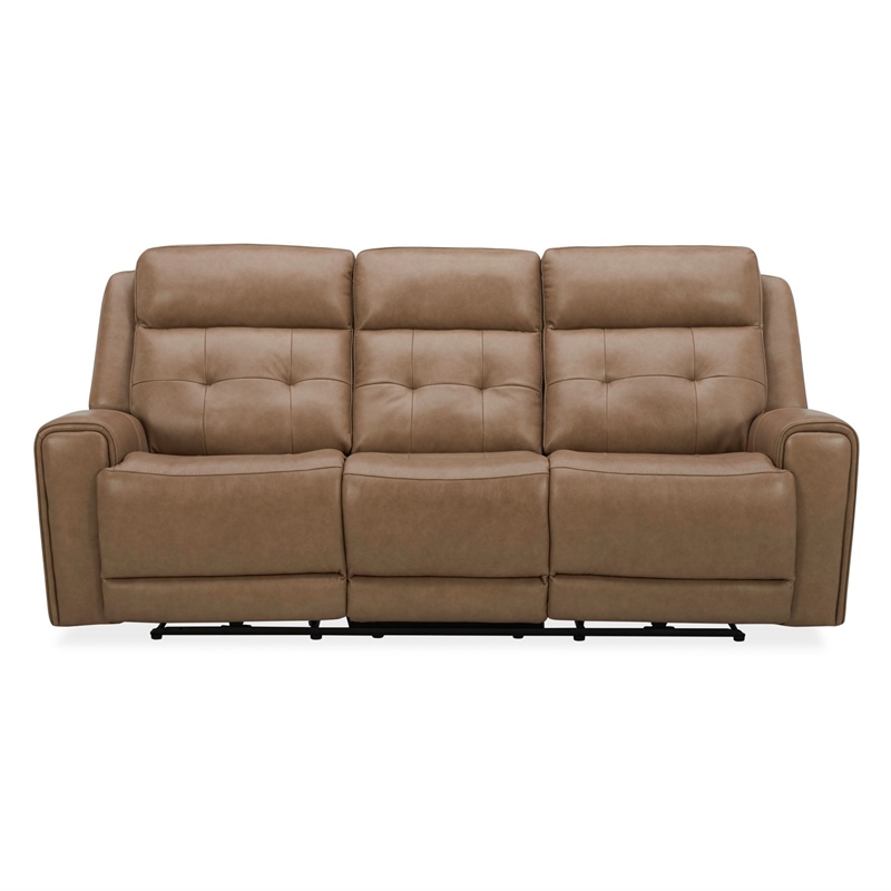 Pemberly Row Power Reclining Sofa Loveseat and Recliner Set in York Sand