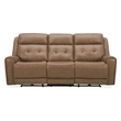 Pemberly Row Power Reclining Sofa Loveseat and Recliner Set in York Sand