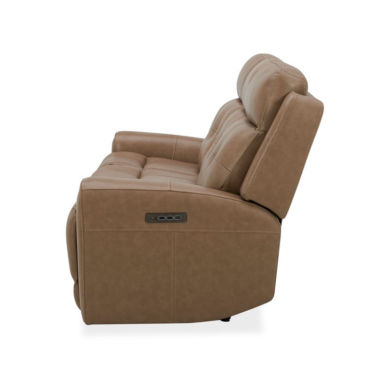 Pemberly Row Power Reclining Sofa Loveseat and Recliner Set in York Sand