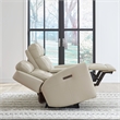 Pemberly Row Power Sofa Loveseat and Recliner Set in Baja Stone Leather