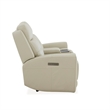 Pemberly Row Power Sofa Loveseat and Recliner Set in Baja Stone Leather