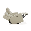 Pemberly Row Power Sofa Loveseat and Recliner Set in Baja Stone Leather