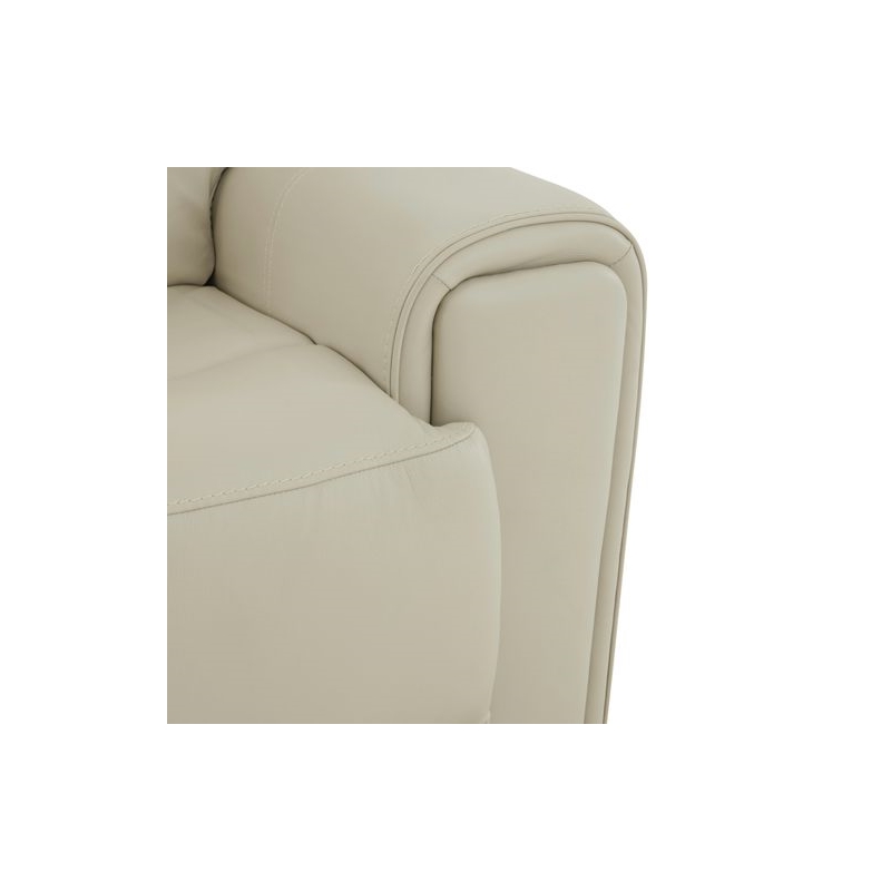 Pemberly Row Power Sofa Loveseat and Recliner Set in Baja Stone Leather