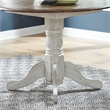 Pemberly Row Drop Leaf Pedestal Table with Splayed Feet in Antique White