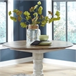 Pemberly Row Drop Leaf Pedestal Table with Splayed Feet in Antique White