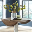 Pemberly Row Drop Leaf Pedestal Table with Splayed Feet in Antique White
