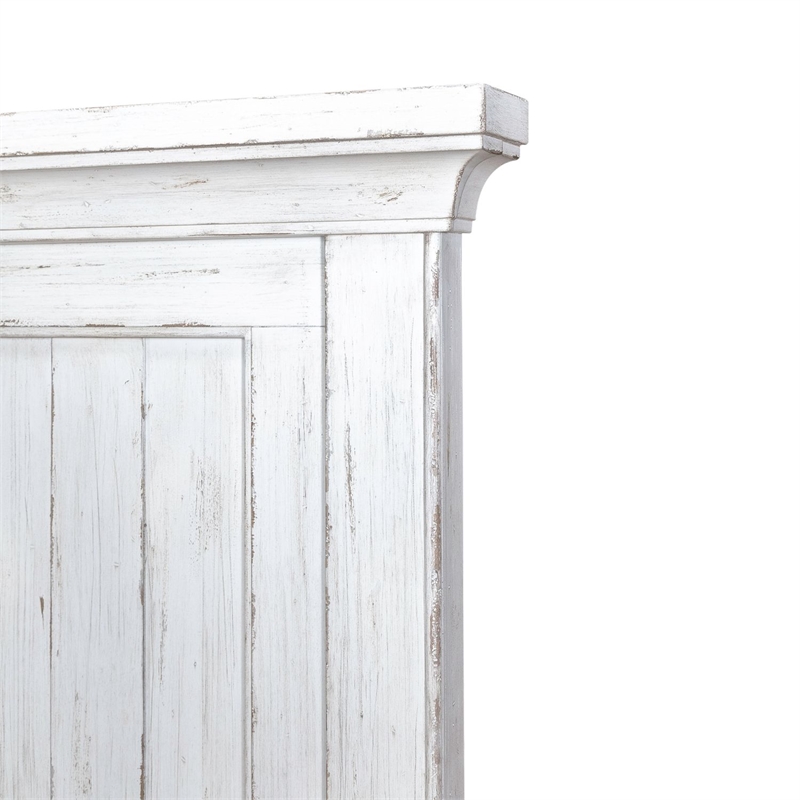 Pemberly Row King Mansion Headboard with Crown Molding in White