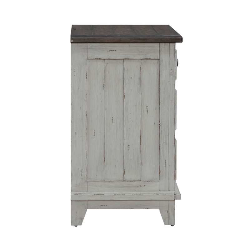 Pemberly Row Queen Panel Bed with Dresser Mirror and Nightstand in White