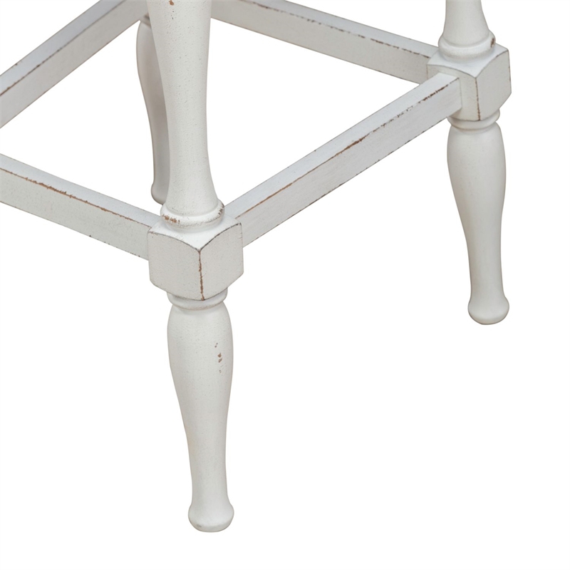 Pemberly Row Spindle Back Swivel Bar Stool with Saddle Seat Set of 2