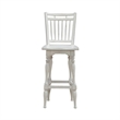Pemberly Row Spindle Back Swivel Bar Stool with Saddle Seat Set of 2