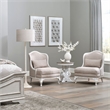 Pemberly Row Upholstered Accent Chair with Bolster Pillow in White