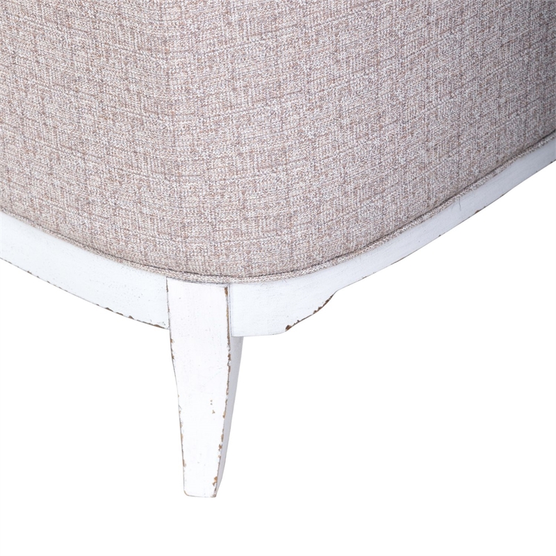 Pemberly Row Upholstered Accent Chair with Bolster Pillow in White