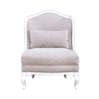 Pemberly Row Upholstered Accent Chair with Bolster Pillow in White