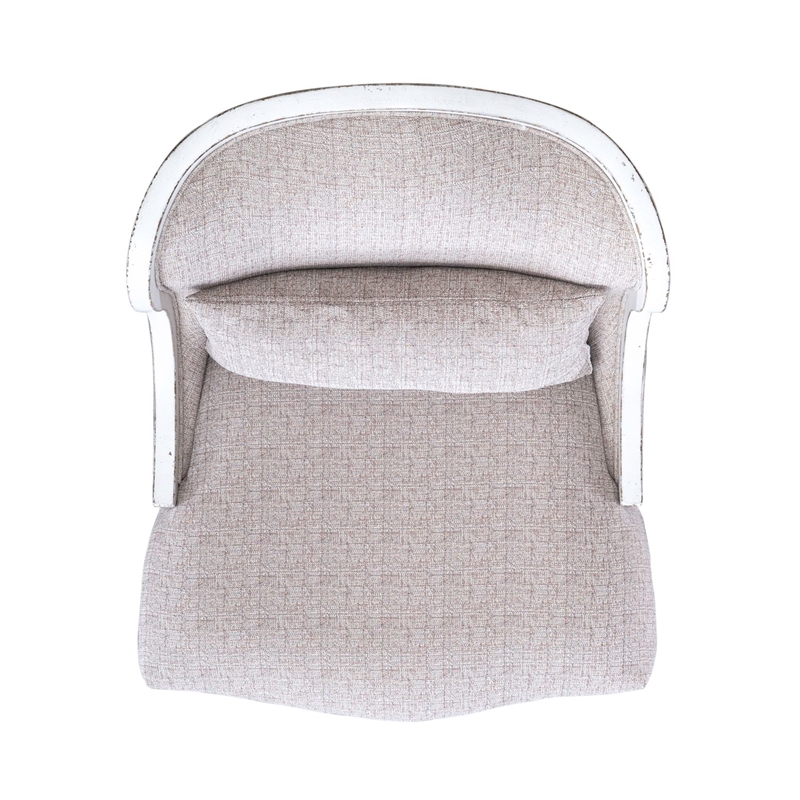 Pemberly Row Upholstered Accent Chair with Bolster Pillow in White