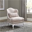 Pemberly Row Upholstered Accent Chair with Bolster Pillow in White