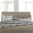 Pemberly Row Queen Upholstered Sleigh Bed Headboard in White