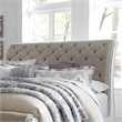 Pemberly Row Queen Upholstered Sleigh Bed Headboard in White