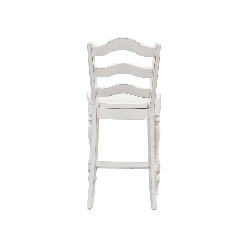 Pemberly Row Arched Ladder Back Counter Chair with Saddle Seat Set of 2