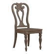 Pemberly Row Splat Back Side Chairs with Saddle Seat Set of 2 in Brown