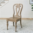 Pemberly Row Splat Back Side Chairs with Saddle Seat Set of 2 in Brown