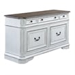 Pemberly Row Office Credenza and Hutch with File Drawers in White