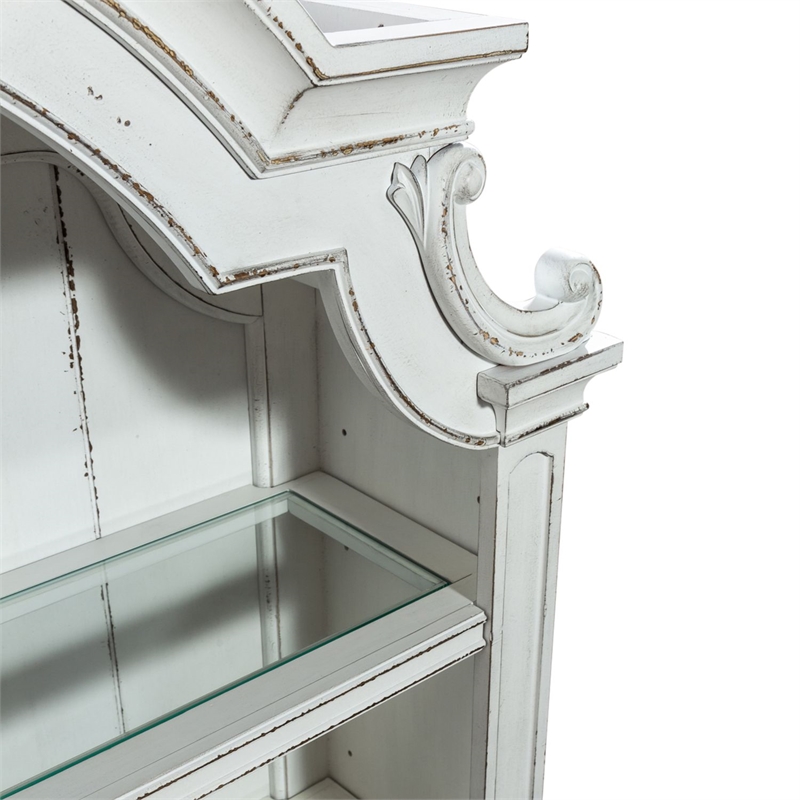 Pemberly Row Office Credenza and Hutch with File Drawers in White