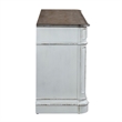 Pemberly Row Office Credenza and Hutch with File Drawers in White