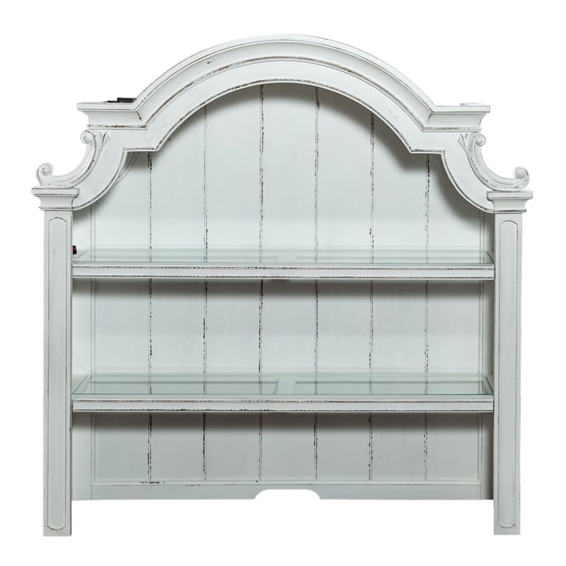 Pemberly Row Office Credenza and Hutch with File Drawers in White