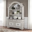 Pemberly Row Office Credenza and Hutch with File Drawers in White