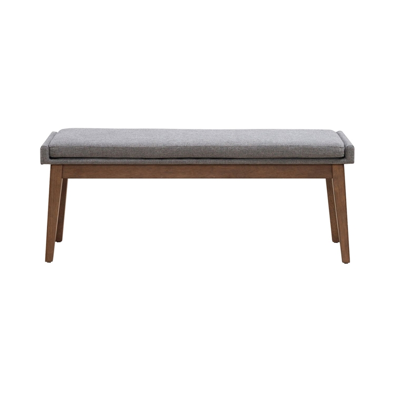 Pemberly Row Upholstered Dining Bench with Removable Cushion in Brown