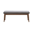 Pemberly Row Upholstered Dining Bench with Removable Cushion in Brown