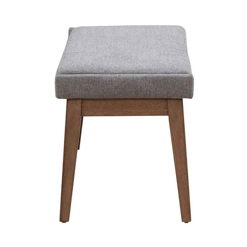 Pemberly Row Upholstered Dining Bench with Removable Cushion in Brown