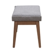 Pemberly Row Upholstered Dining Bench with Removable Cushion in Brown
