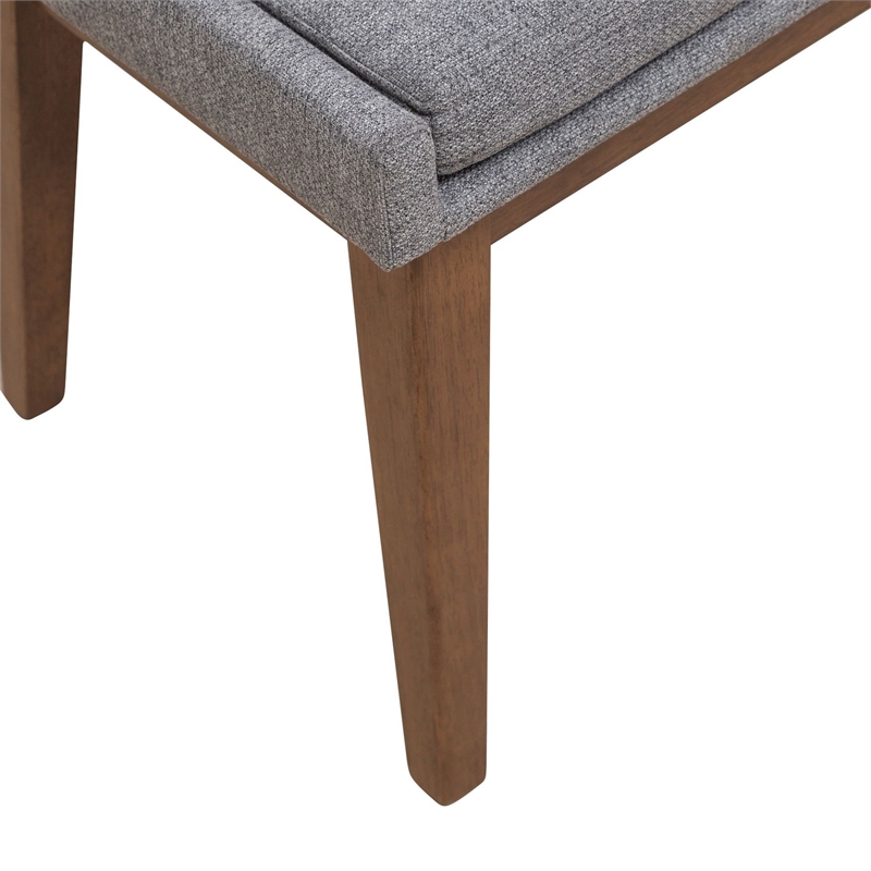Pemberly Row Upholstered Dining Bench with Removable Cushion in Brown