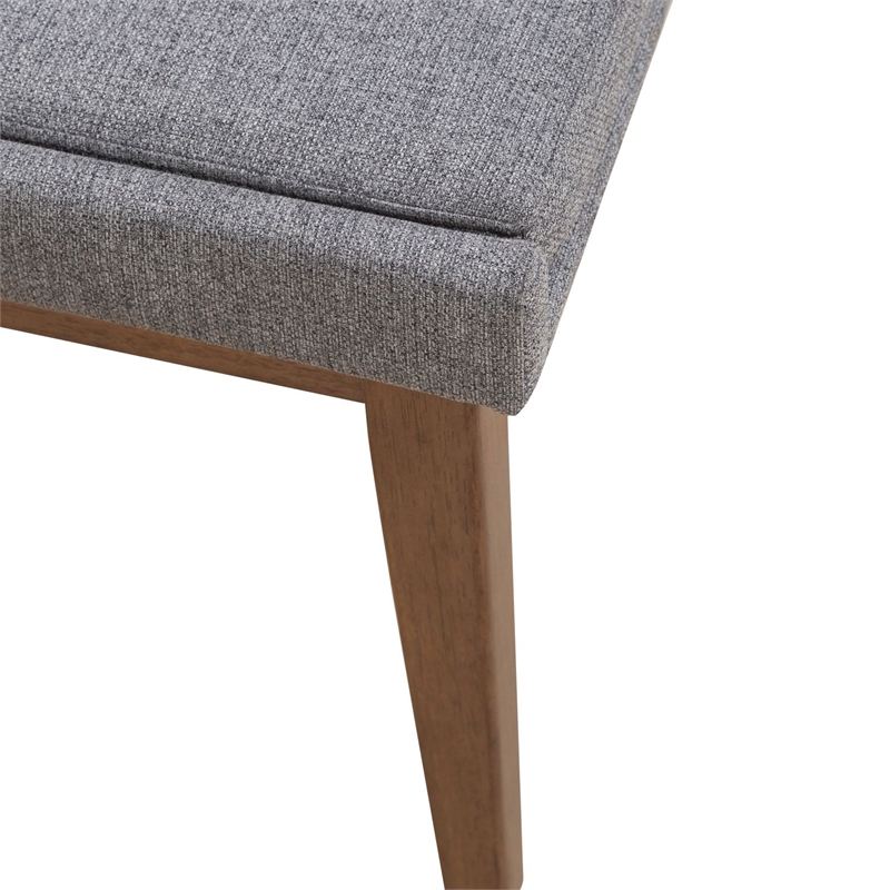 Pemberly Row Upholstered Dining Bench with Removable Cushion in Brown