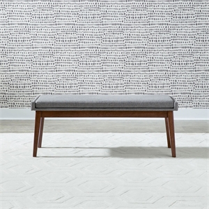 Pemberly Row Upholstered Dining Bench with Removable Cushion in Brown