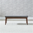 Pemberly Row Upholstered Dining Bench with Removable Cushion in Brown