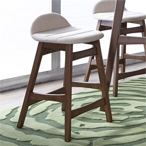Pemberly Row 24 Inch Upholstered Counter Chair Set of 2 in Light Tan