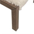 Pemberly Row Upholstered Console Stool with Faux Sheepskin Seat in Brown