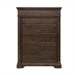 Pemberly Row Queen Poster Bed with Dresser Mirror and Chest in Cherry